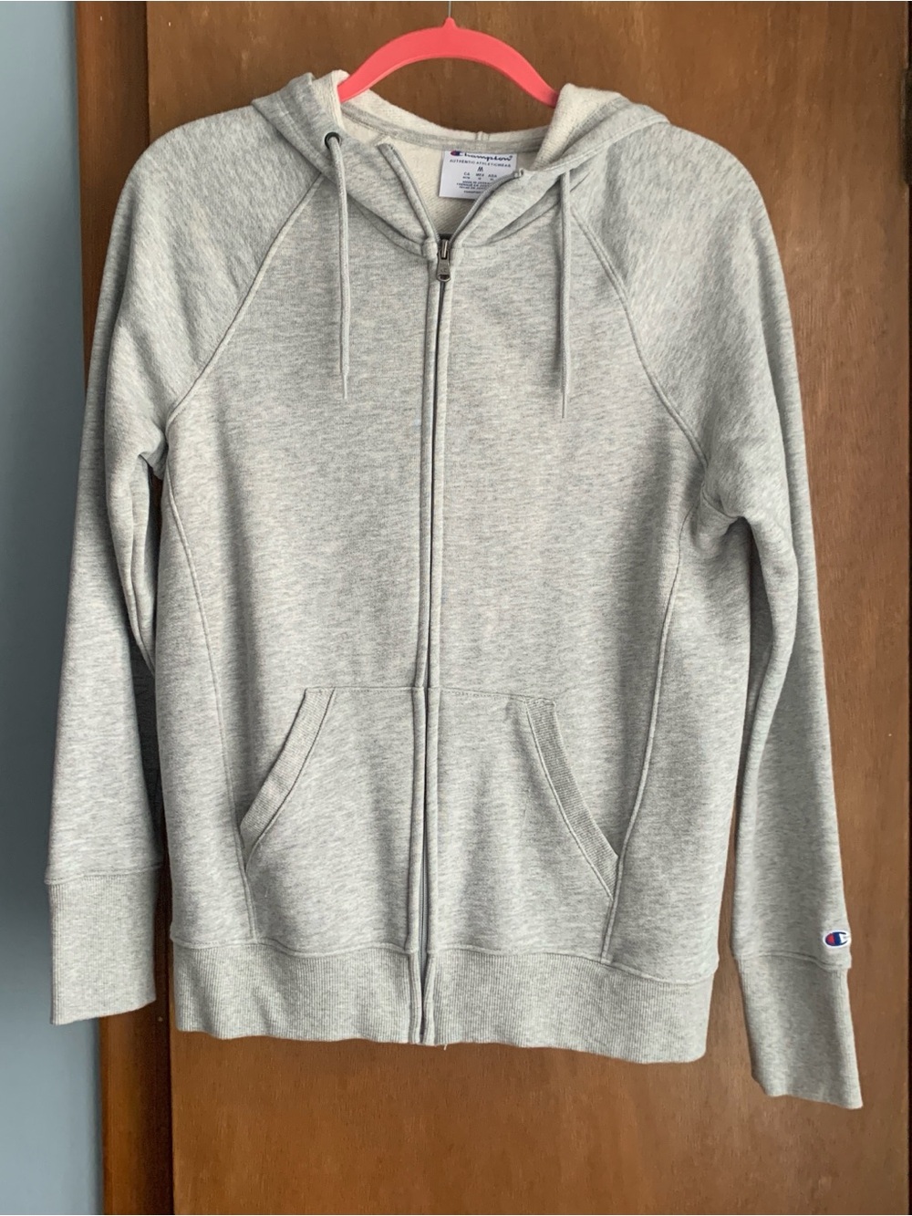 Champion Heather Gray Fleece Lined Zip Up Hoodie